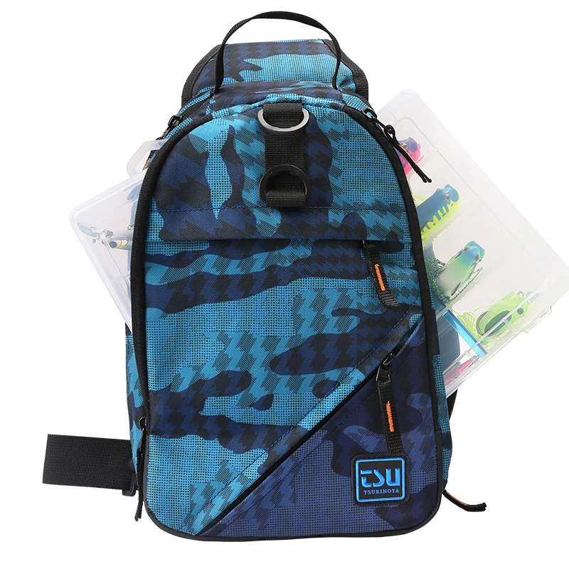 TSURINOYA-Bolso de pesca de un solo hombro para hombre y mujer, bolsa de señuelo de viaje multifuncional, resistente al agua, E1, 32x21x9cm