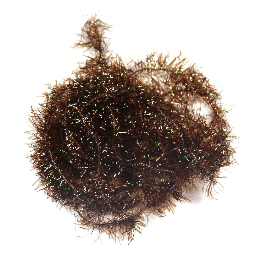 Bimoo, 2 m/bolsa, 2,5 cm de ancho, chenilla de hielo Krystal para atado de moscas Streamer, Material marrón, naranja, Color blanco perla - imagen 2