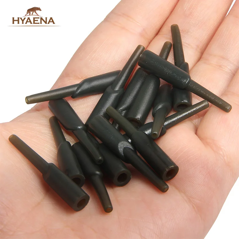 Hyaena-conector de pesca de seguridad, mangas antienredos para línea de conexión, accesorios de aparejos de pesca de goma, 100 Uds.