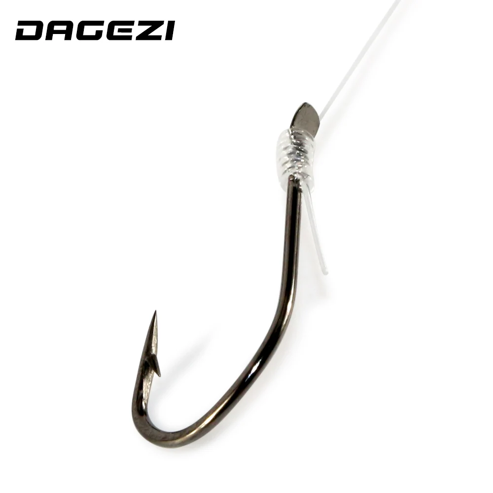 DAGEZI-anzuelo de Pesca de acero con alto contenido de carbono, gancho de 25 piezas con sedal, ganchos de púas, accesorios de aparejos de Pesca, 8-16 # - imagen 5