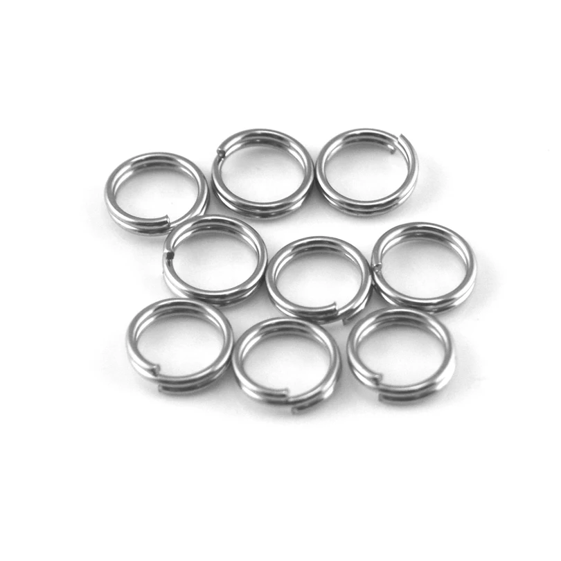 MNFT-señuelo de pesca de doble bucle, 100 piezas, anillos divididos, conectores redondos de acero inoxidable, aparejo rápido O 12-3,5 # - imagen 5