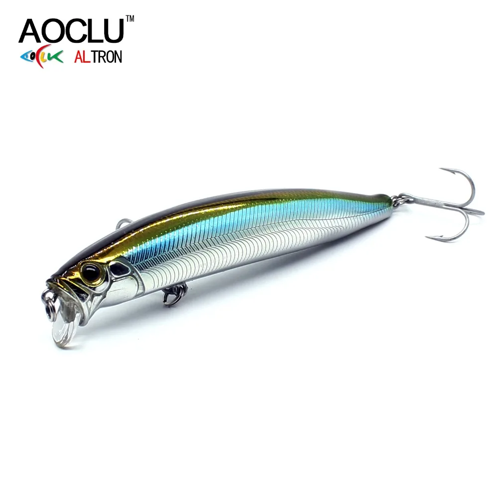 AOCLU Seabass Killer flotante Wobbler 105mm 17,9g 0,1-0,5 m cebo duro Minnow Jerk señuelo de pesca transferencia de peso anzuelos de fundición larga - imagen 4