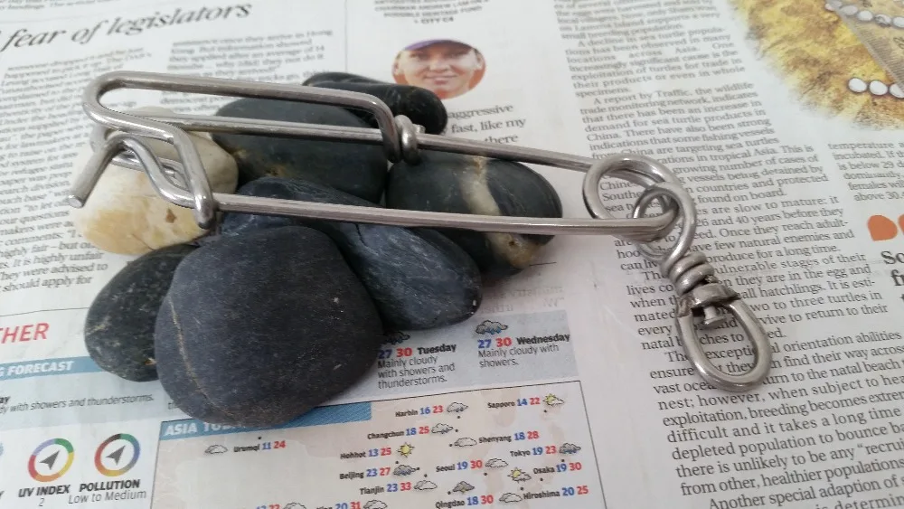 Gancho giratorio de pesca de acero inoxidable, 1 piezas, línea de flotación, 700lb, 5,5" - imagen 5