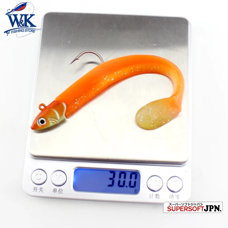 Señuelo suave de 11cm con cabeza de plantilla de 20g para pesca de lubina, Swimbait de agua salada T140 Shad, juego de cebo suave colorido de Anguila - imagen 4