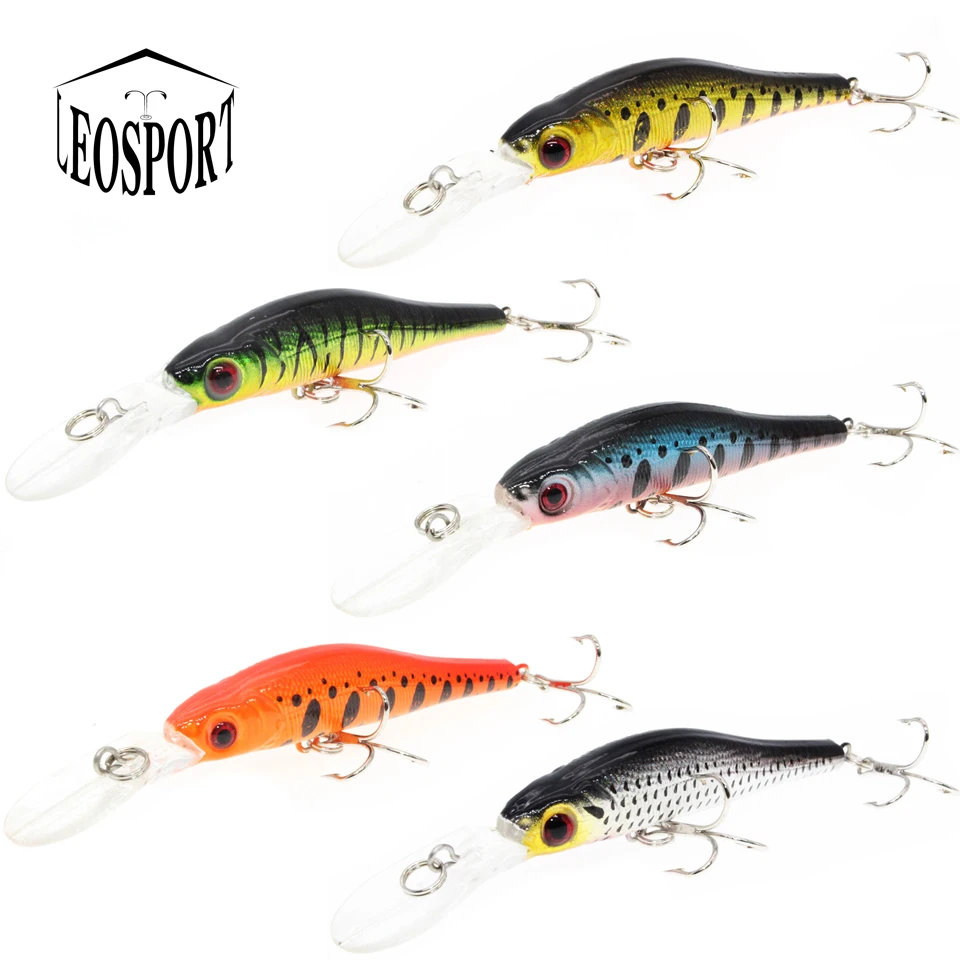 Señuelo de Pesca Minnow Crankbait, aparejos duros, cebo de natación profunda, Wobbler, Lucio, Pesca Artificial - imagen 3