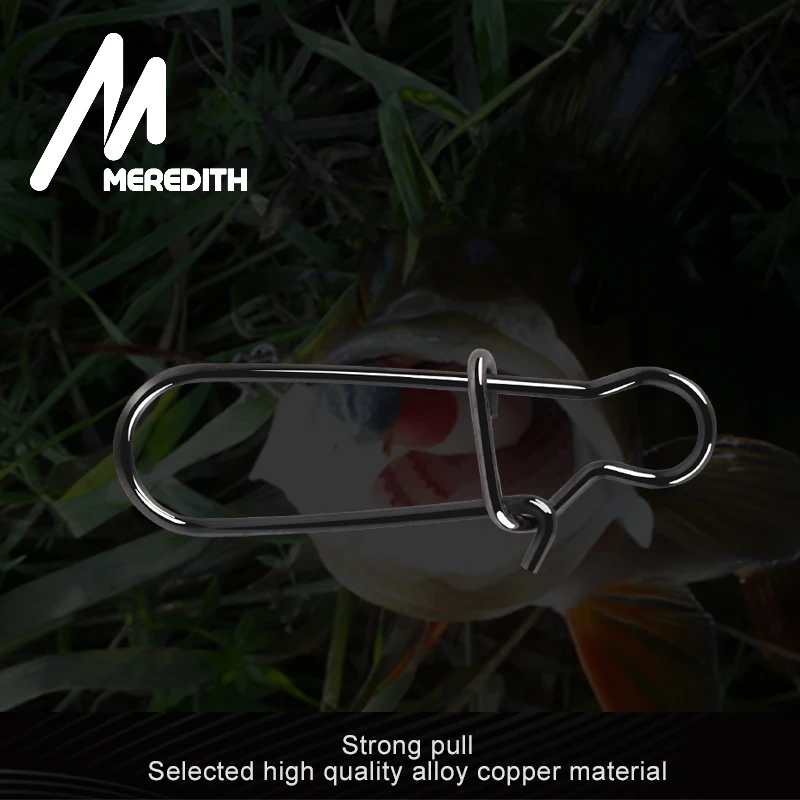 Meredith-Anzuelos de acero inoxidable, herramientas de enganche para pesca, pinzas de cierre rápido, anillos sólidos giratorios de seguridad - imagen 3