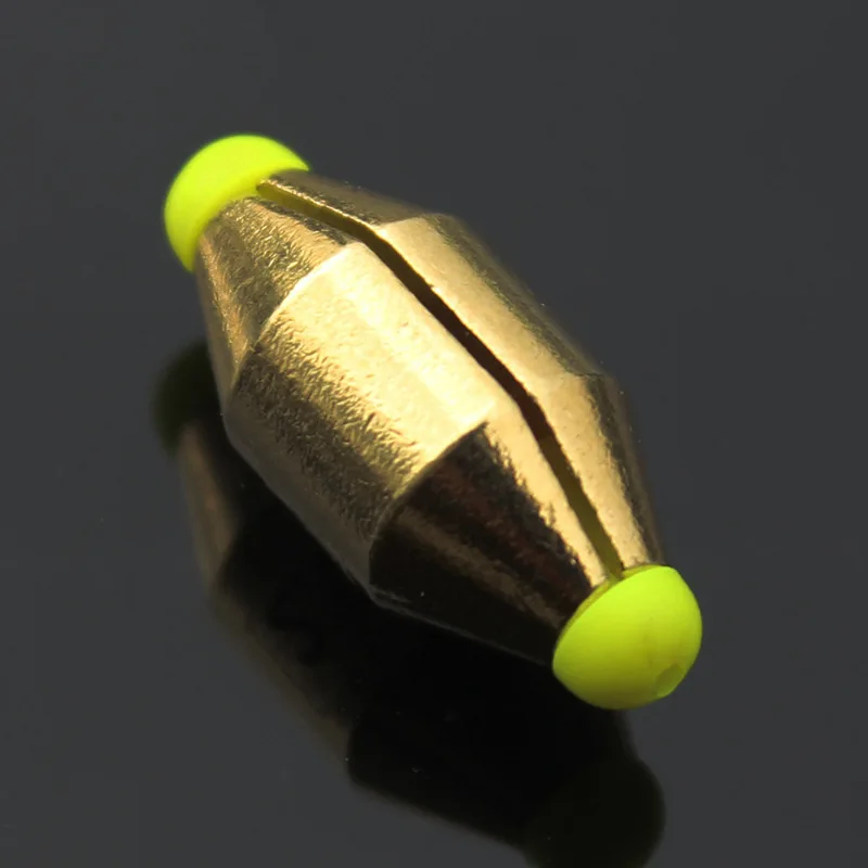 Lote de 5 piezas de accesorios para pesca, peso de cobre, plomo, agua, materiales de bronce, equilibrador de flotador, Color dorado - imagen 3