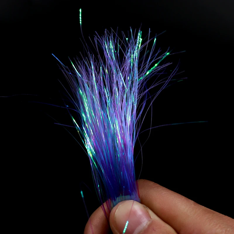 Flaskabou Streamer de ala de hielo UV, Material para atar moscas, Lucio, salmón, amarillo, verde, azul y naranja, 1/50 ", 20 bolsas - imagen 5