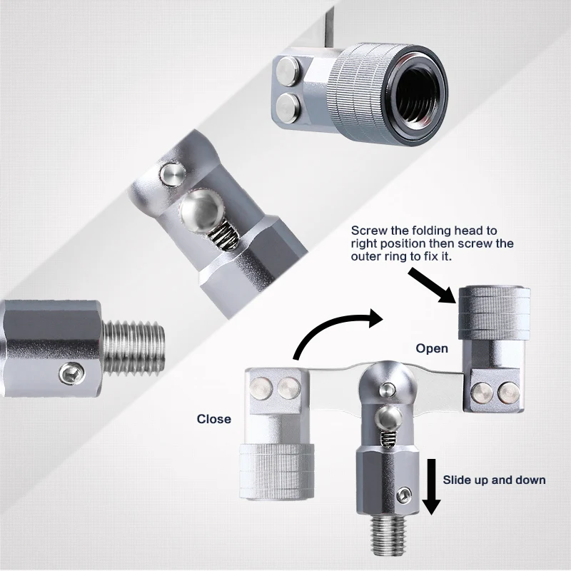 SANLIKE caña de pescar convertida en adaptador de red de inmersión, juntas de conector, Junta plegable de aluminio, tornillo estándar japonés de 11mm - imagen 5