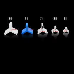 Hyaena-cubiertas de anzuelos de pesca triples, protectores de plástico blanco y azul, tamaño 3 #4 #7 #8 #9 #, 5 uds.