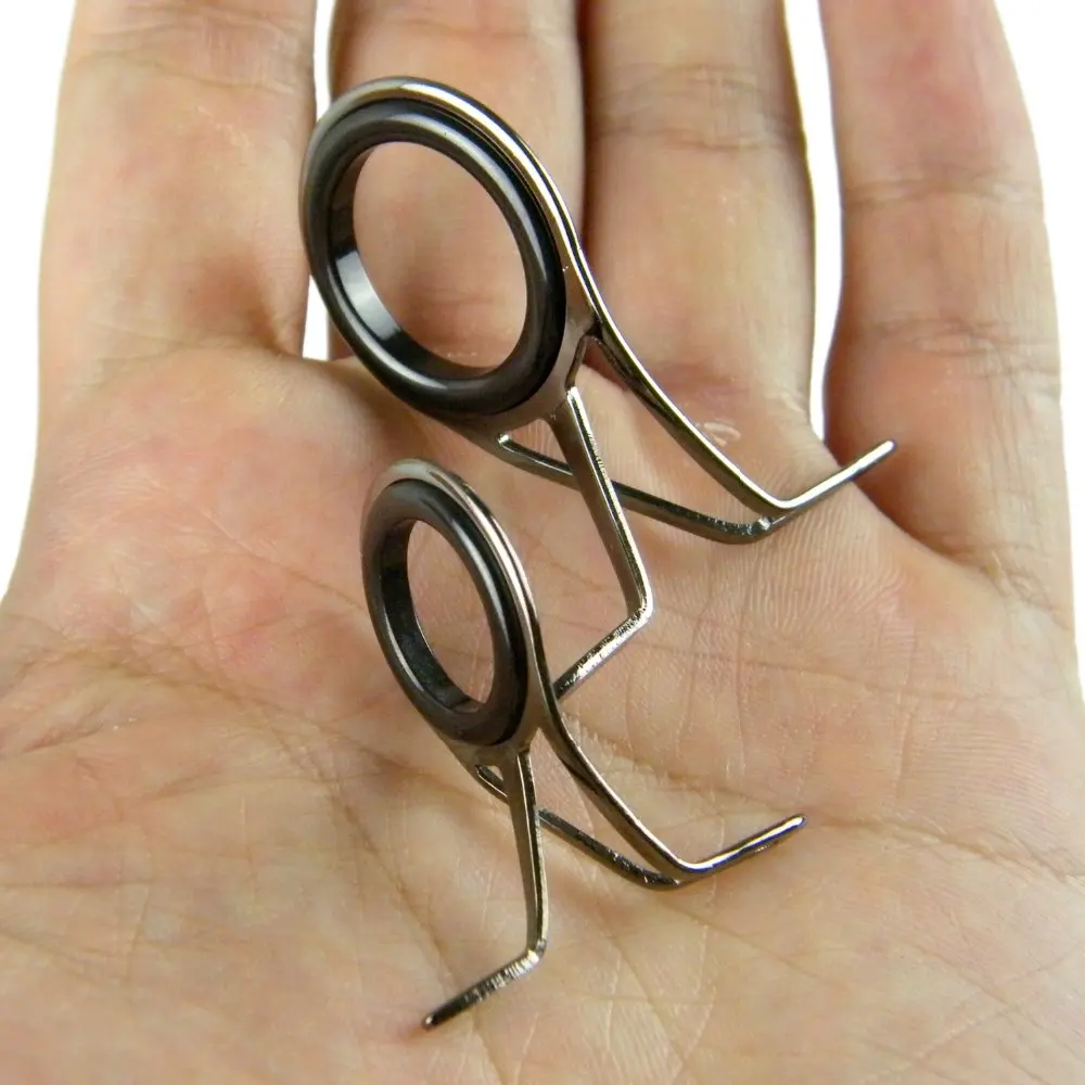 Kit de reparación superior de punta de guías de caña de pescar, juego de repuesto de tapas de punta de guía de caña de pescar de fundición giratoria de doble pierna, 7 Uds. - imagen 5