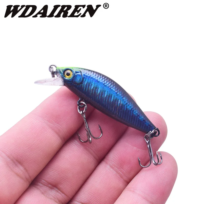 WDAIREN-Mini señuelo de pesca Minnow, 5cm, 3,2g, cebo duro Wobblers Crankbait para Señuelos de Pesca, anzuelo japonés, aparejos artificiales FA-502 - imagen 4