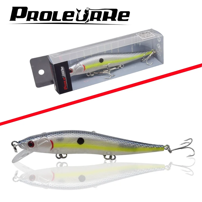 Señuelos de Pesca al por menor de colores surtidos, calidad Minnow 110mm 14g, Bola de tungsteno Proleurre 2017 Nuevo Modelo de cebo de manivela - imagen 5