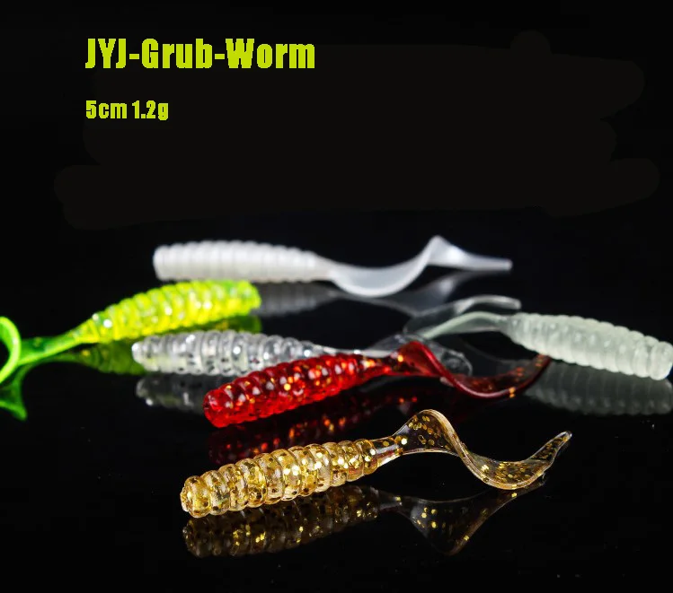 100 Uds 5cm suave colores surtidos gusano artificial grub Señuelos de pesca gusano suave grub en señuelo de pesca - imagen 3