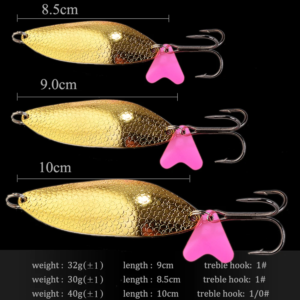FTK-señuelo de Pesca con cuchara, 1 unidad, 8 colores, 30g/32g/40g con anzuelo triple Mustad 35647-BN, CrankBait, aparejos de Pesca - imagen 4