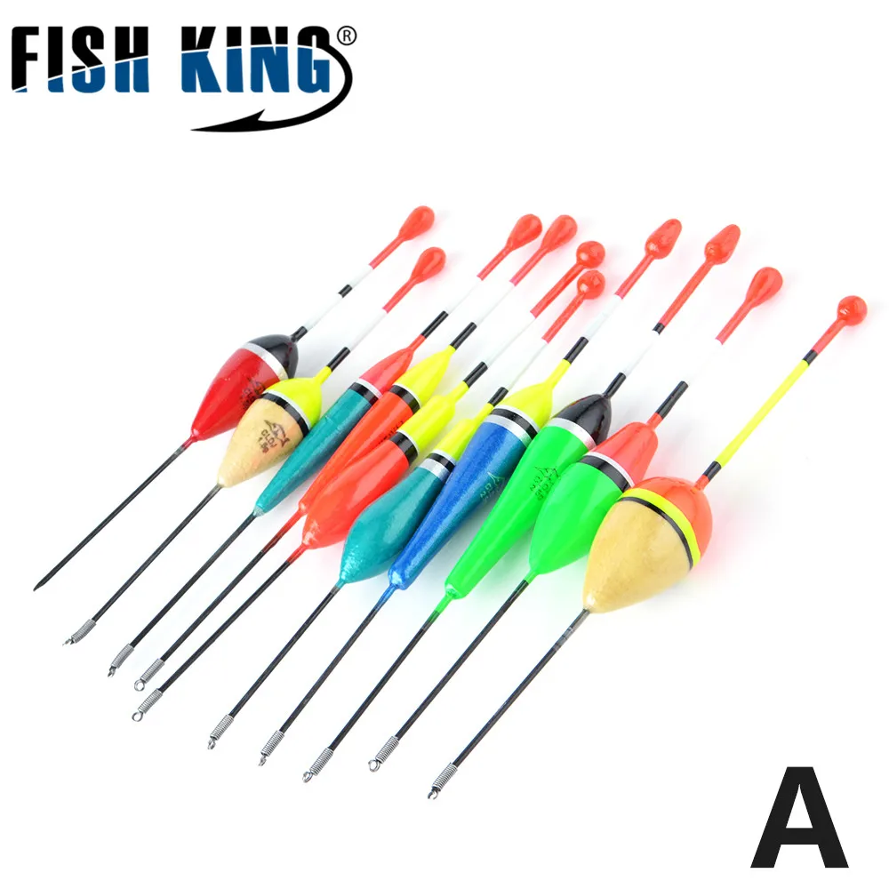 FISHKING-flotador de Pesca de 7 estilos, boya de colores mezclados para carpa, lote de 10 unidades - imagen 2