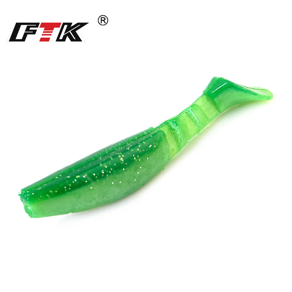 FTK-señuelo de pesca suave, 90mm/7,5g, 110mm/14g, Wobblers, señuelos blandos de pesca, cebo Artificial de silicona, cola en T, Lucio - imagen 5