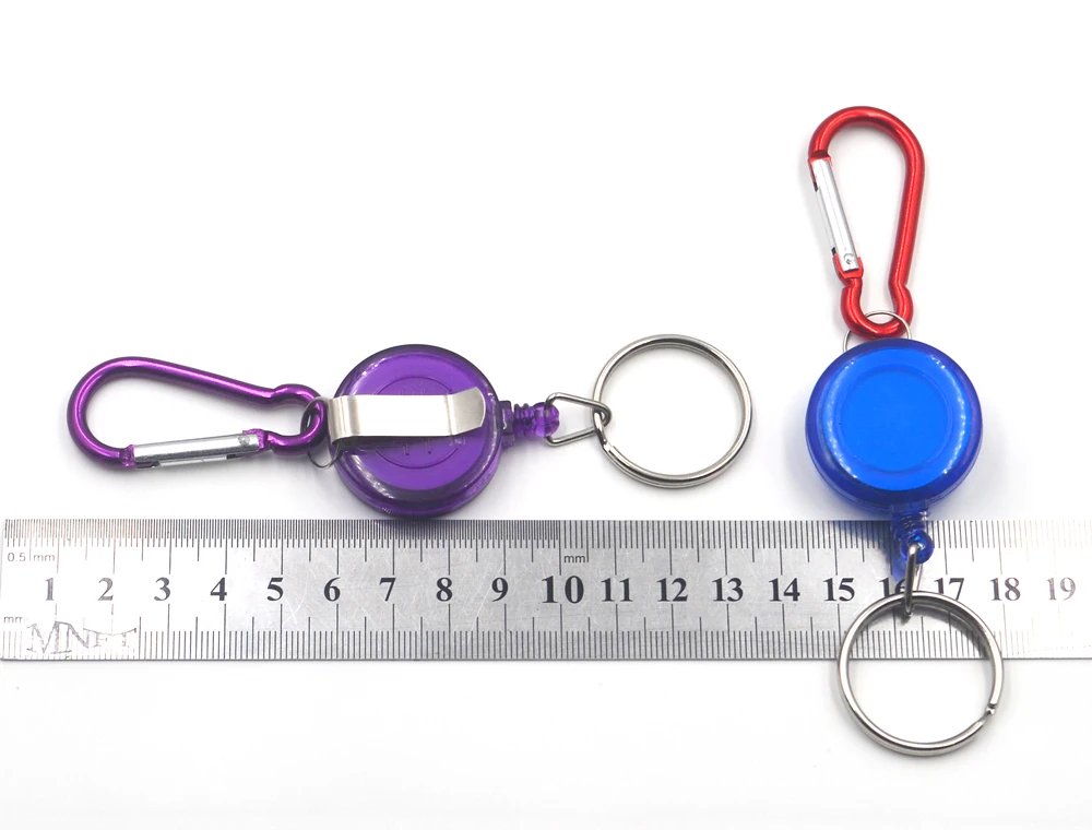 MNFT 2 uds herramienta de pesca con mosca Zinger Retractor tapón soporte Pin en carrete retráctil insignia llavero cordón de nailon - imagen 5