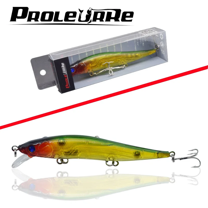 Señuelos de Pesca al por menor de colores surtidos, calidad Minnow 110mm 14g, Bola de tungsteno Proleurre 2017 Nuevo Modelo de cebo de manivela - imagen 4