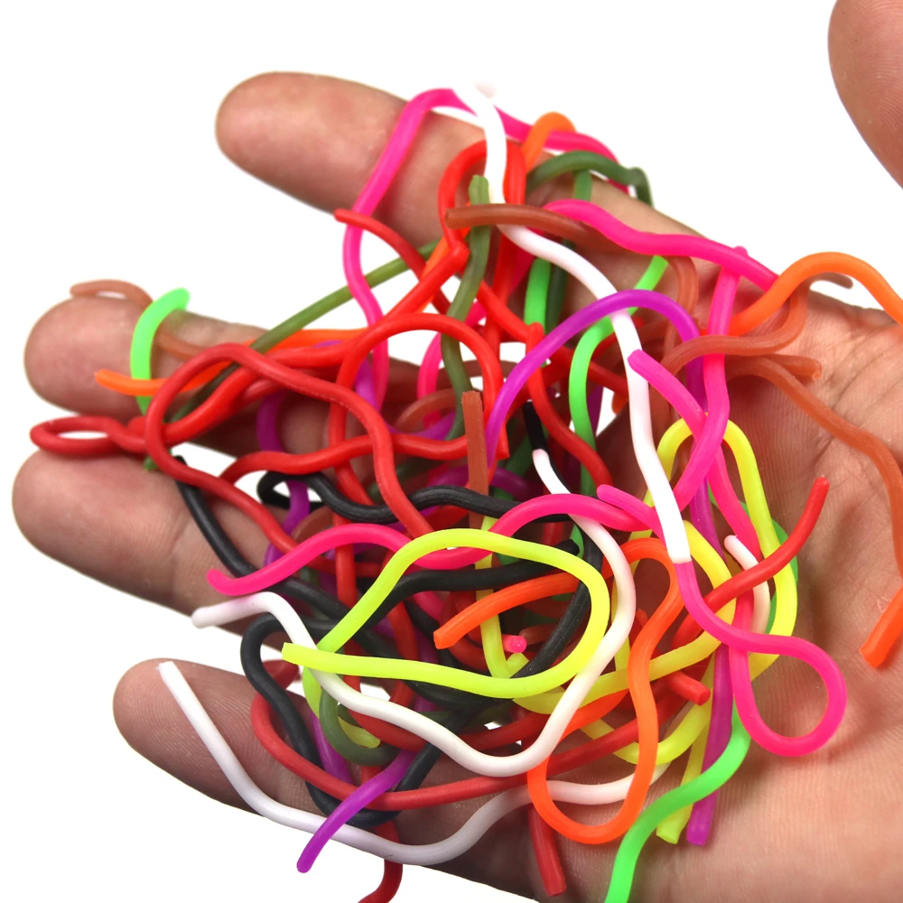 Wifreo 330 Uds. De gusanos blandos de colores mezclados, Material para atar moscas, moscas de gusano San Juan para pesca de lubina y trucha - imagen 5