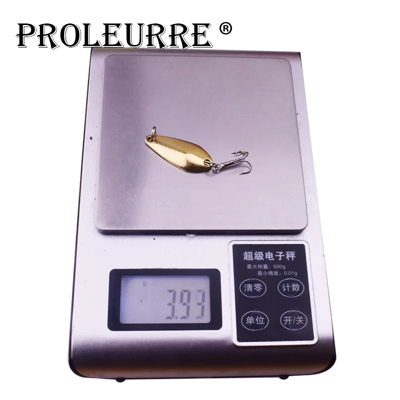 Proleurre-señuelo de pesca de Metal, cebo duro de 3,5 cm y 4g, con lentejuelas, anzuelo triple de ruido, 4 unidades por lote - imagen 4