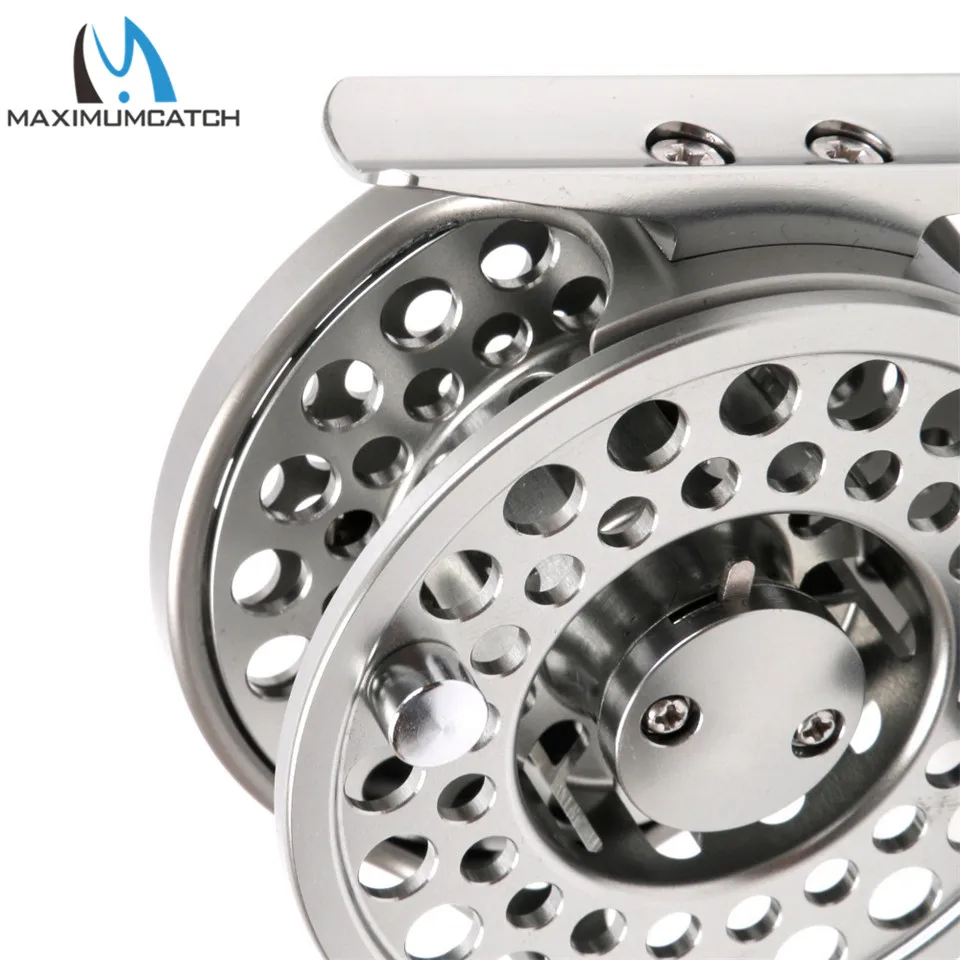 Maximumcatch 2/3/4WT Clicker y trinquete arrastre aluminio clásico plata pesca con mosca carrete de trucha - imagen 5