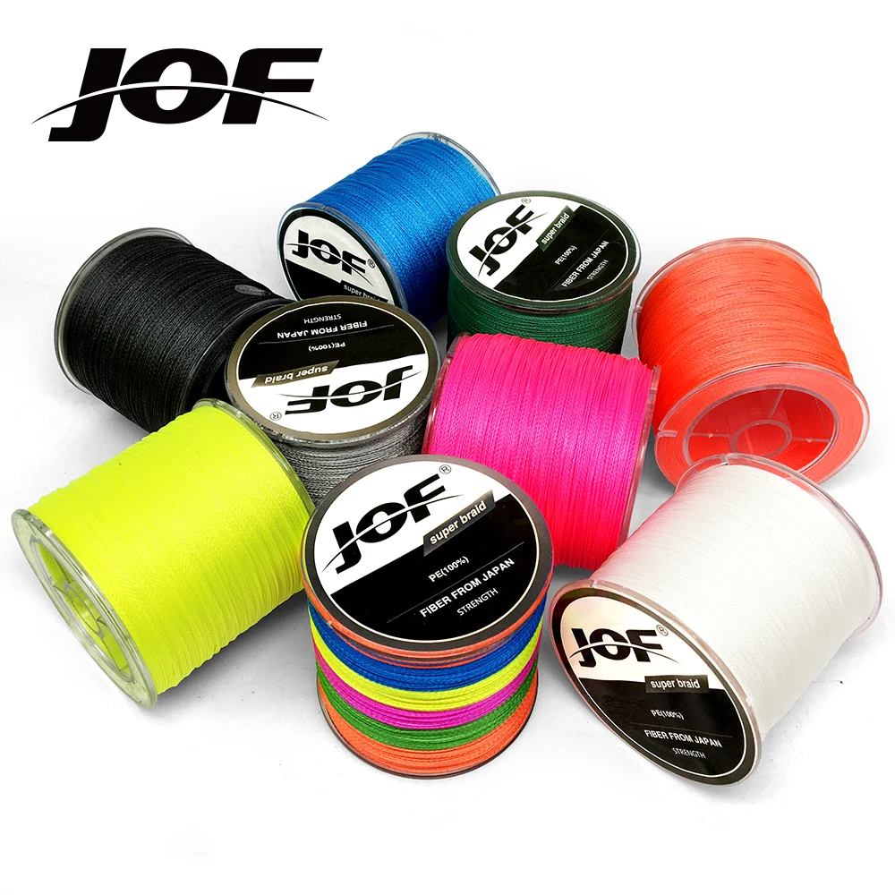JOF 300M 500M 1000M 8 hebras 4 hebras 10-80LB PE trenzado alambre de pesca multifilamento súper fuerte línea de pesca Japón Multicolor - imagen 4