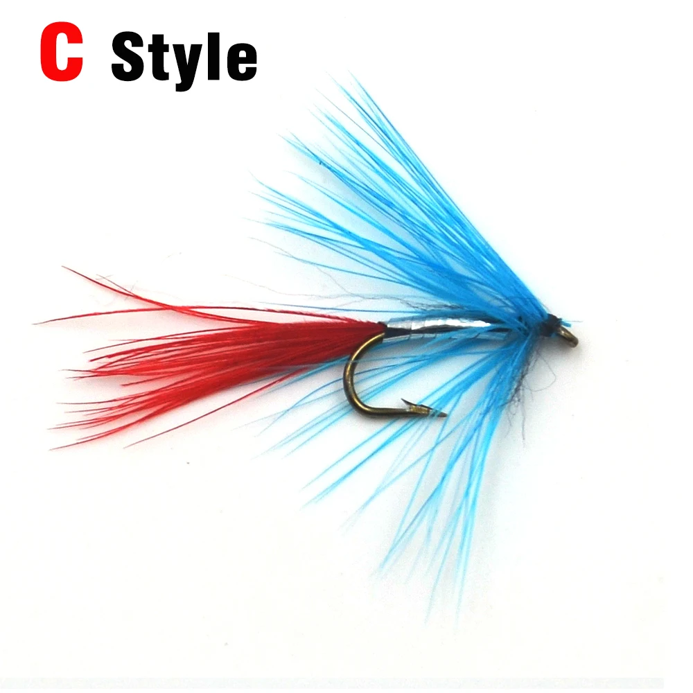 MNFT 10 piezas 12 #   Mosquito azul Ninfa Mayfly Mosca seca Pesca con mosca Moscas Pesca de trucha Moscas Gancho seco húmedo - imagen 4
