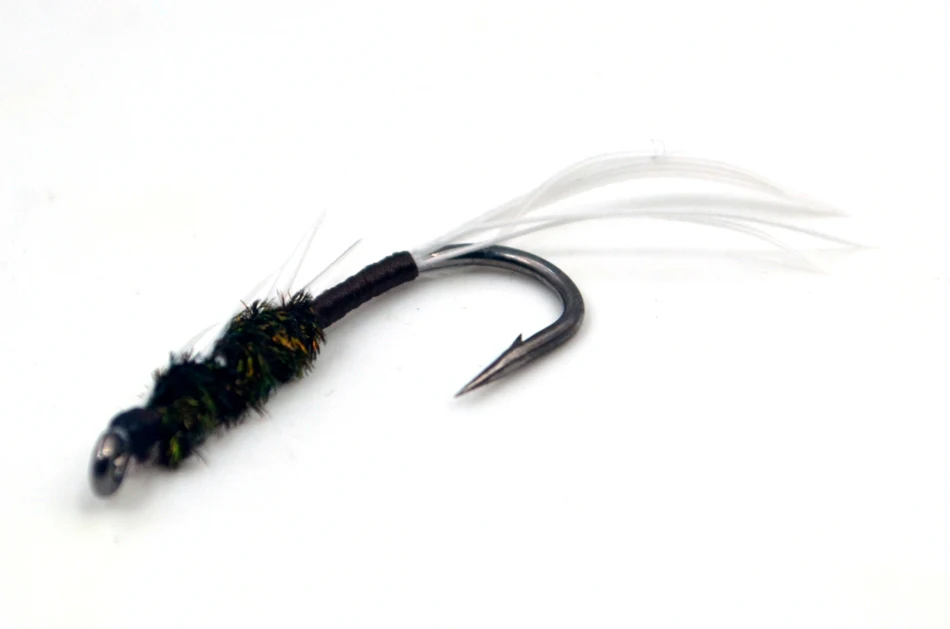 MNFT 10 Uds marrón verde cuerpo ninfa trucha moscas pesca con mosca señuelo gancho # 6 señuelos de pesca con mosca al aire libre - imagen 3