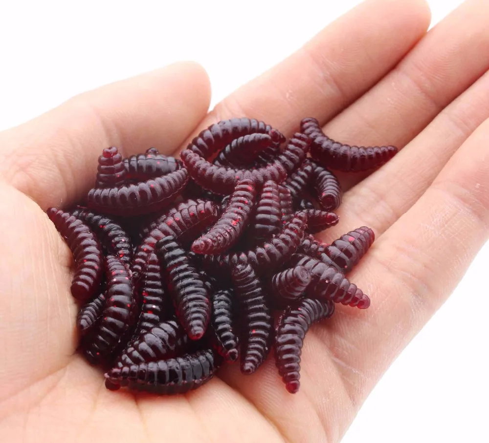 ¡Promoción de marca! ¡Gran venta! Juego de Señuelos de Pesca, cebos blandos con olor a gusanos, camarones brillantes, 2cm, 0,3g, 50 unidades - imagen 5