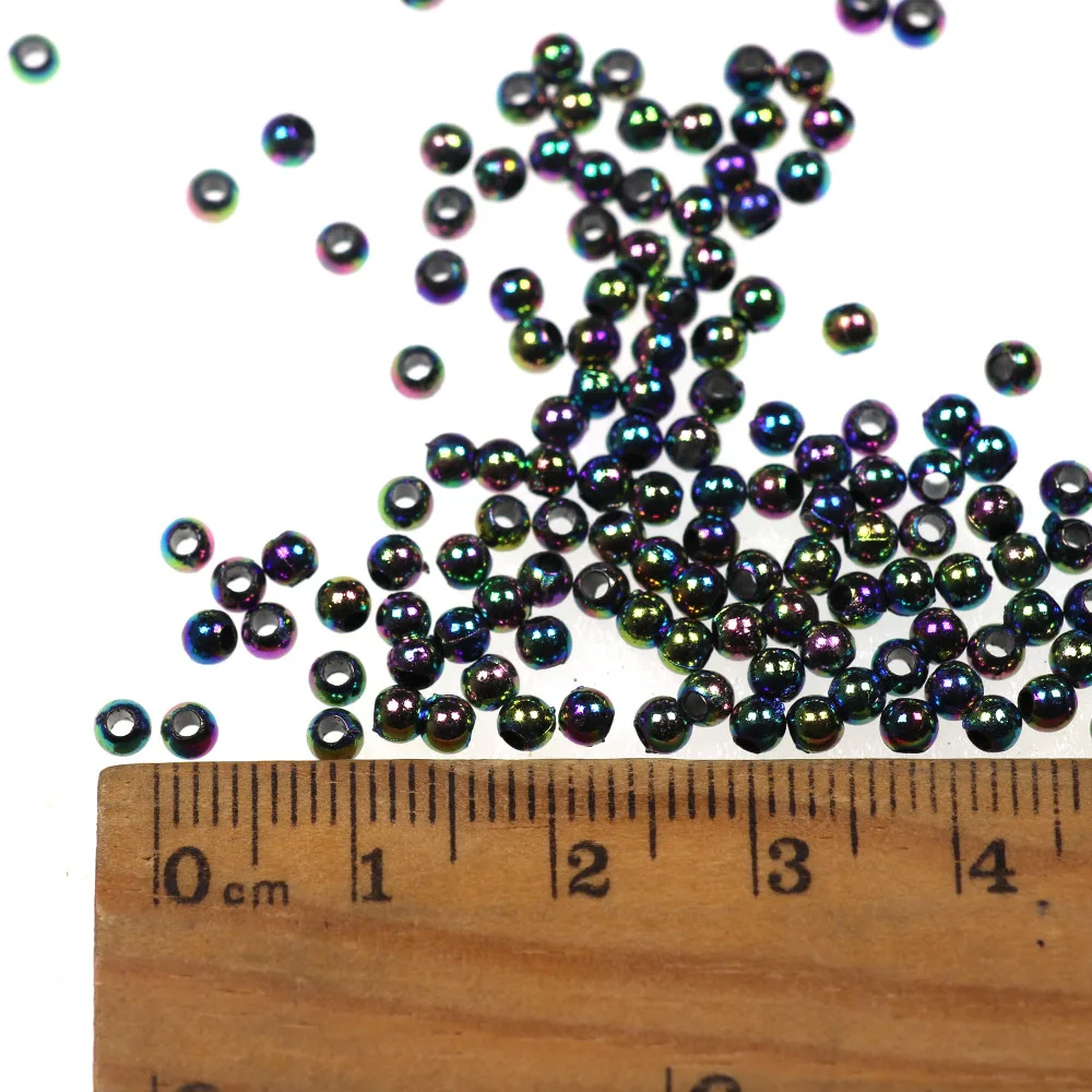 Cuentas de plástico huecas para atar moscas, cuentas de 3mm para ojos de vientre de Nymph Scud, señuelo giratorio, Color arcoíris dorado y plateado, 300 Uds. - imagen 5