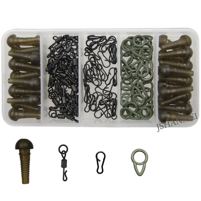 JSM-conector de aparejo para carpa, funda de seguridad para pesca, plomo de seguridad para carpa, aparejos de Terminal de anzuelo, 120 unids/caja - imagen 4