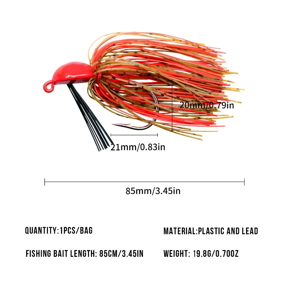 THKFISH-gabaritos sin malezas, cebos de alambre de pesca, falda de natación de goma, señuelos, 19g, cabezales de plantilla de Metal, anzuelos de púas para pesca de lubina Buzz, 3 uds. - imagen 3