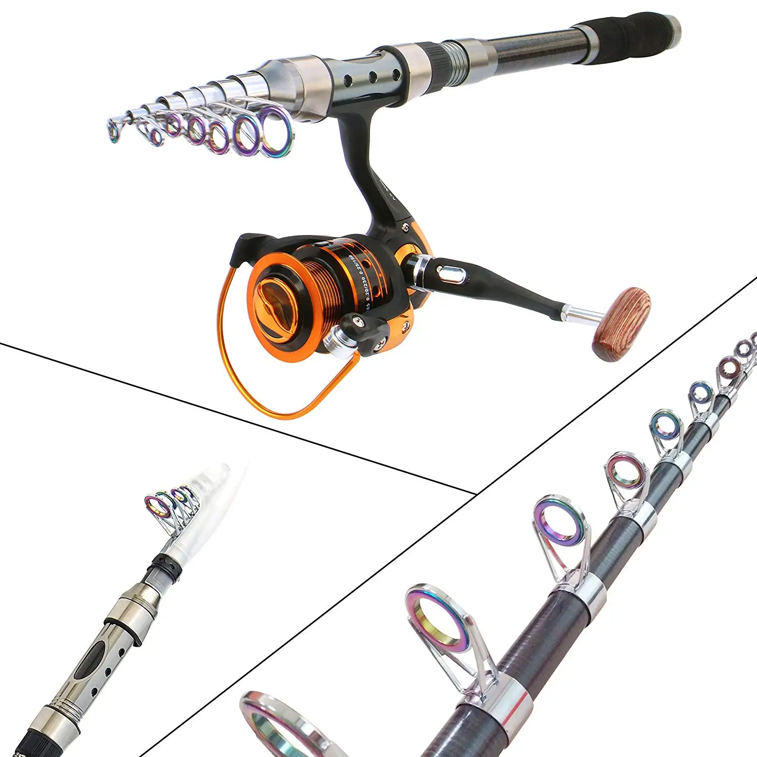 Combos de caña giratoria telescópica, Kit completo de equipo de pesca con bolsa de transporte - imagen 4