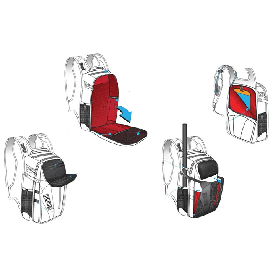 RAPALA-Bolsa de pesca de 25L, mochila de pesca con Cinturón desmontable de 40cm x 32cm x 20cm, bolsa de aparejos de pesca, mochila multifuncional para exteriores - imagen 5