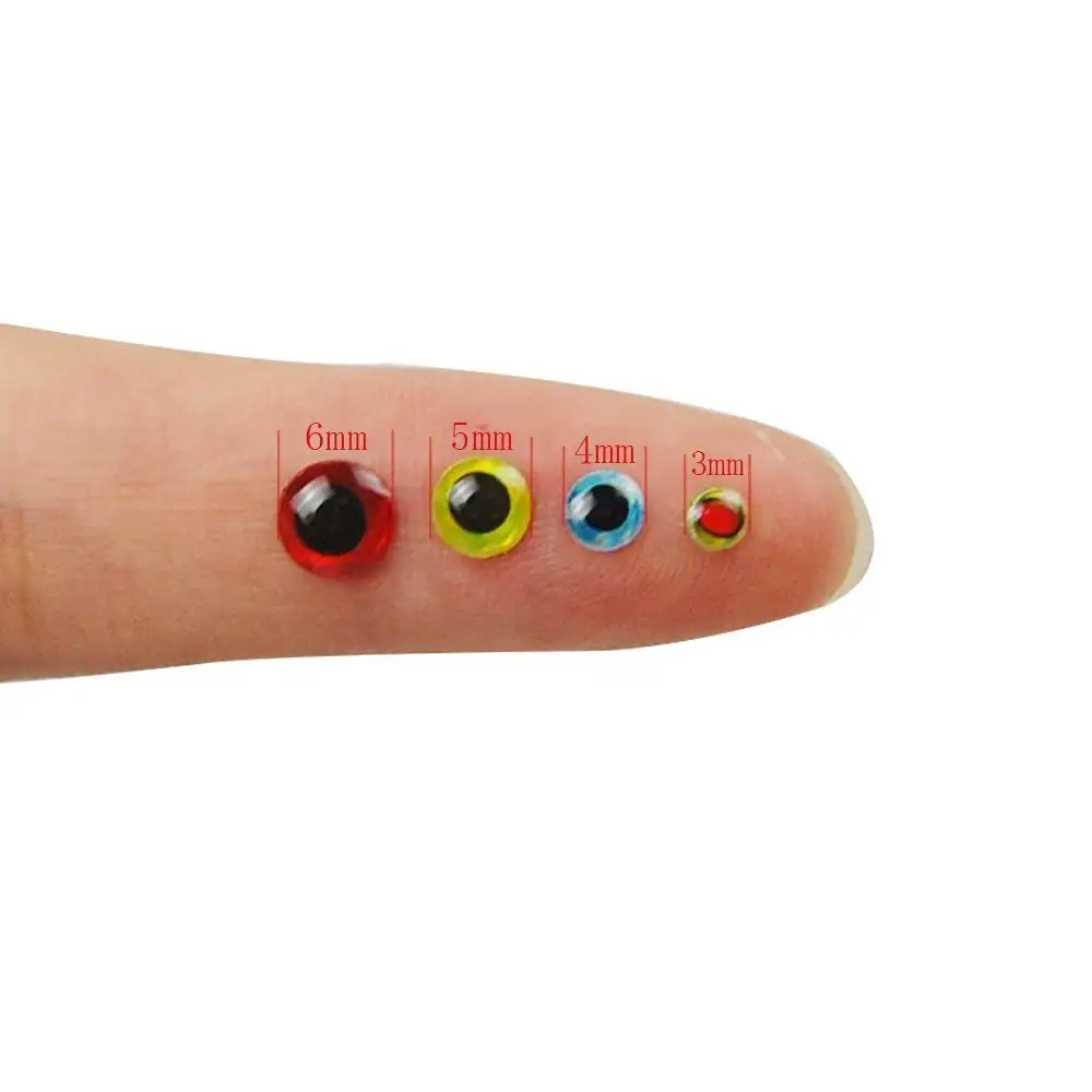 549 Uds 3mm 4mm 5mm 6mm ojos de señuelo de pesca 3D Color mezclado Material de atado de moscas ojo holográfico accesorios de pesca pegatina - imagen 2