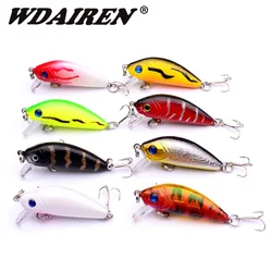 Juego de Señuelos de Pesca de colores mezclados, 8 Uds., Wobblers de pececillo de agua superior, cebo duro Artificial con anzuelos, aparejos para carpa, Kit de Señuelos de lubina