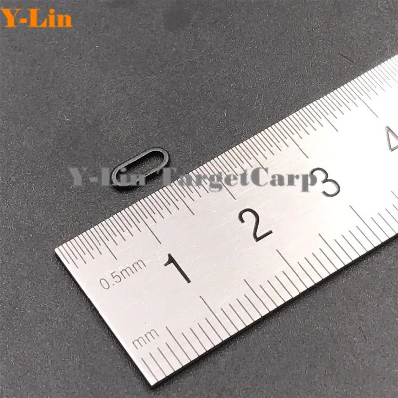 Aparejos de pesca de carpa, anillos de aparejo encubiertos, ganchos de enlace ovalados, anillos de aparejo negro mate, anillos redondos ovalados, Micro anillos de aparejo de pelo - imagen 4