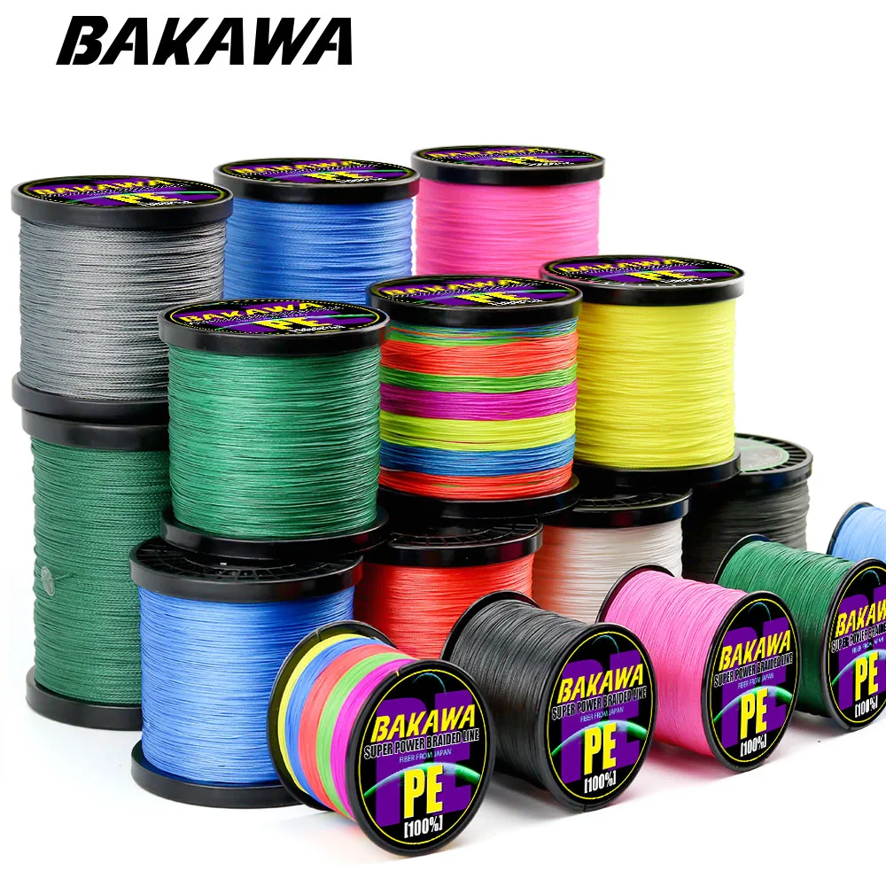 Marca BAKAWA 300M 4 hebras Japón multifilamento PE 100% hilo de pescar de PE trenzado 10 12 18 28 35 40 50 60 80 100 120LB - imagen 3
