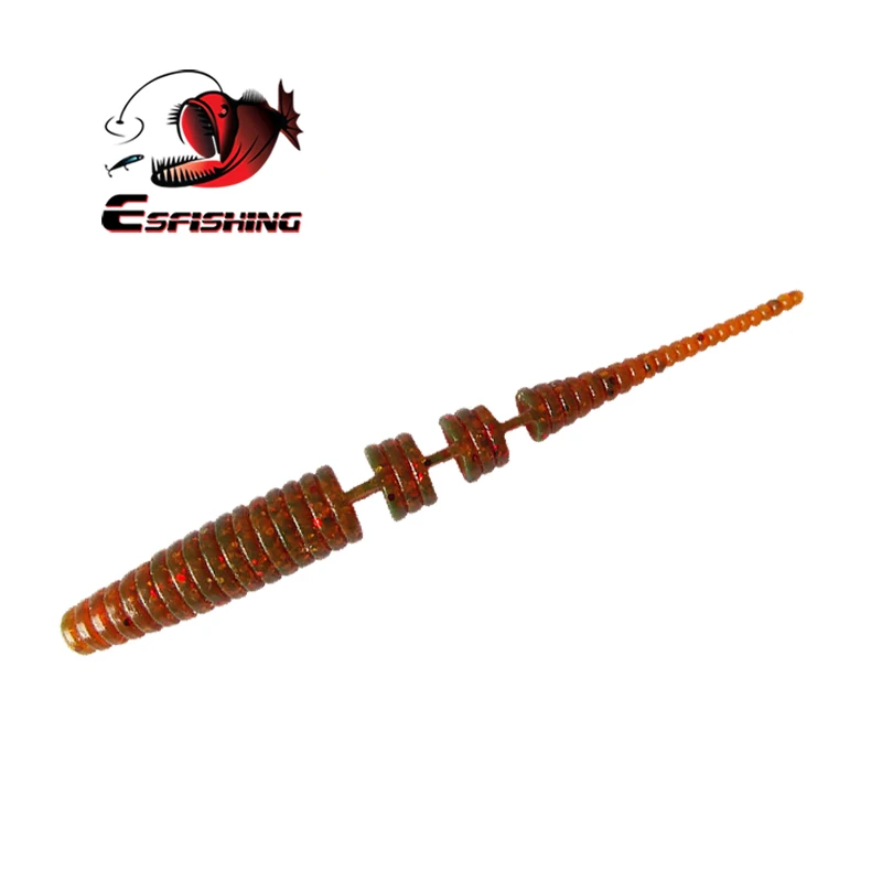 Señuelos de pesca KESFISHING, gusano suave Polaris 95mm 2,9g, cebos artificiales de silicona para pesca de lubina, olor a camarón, añadir sales - imagen 4