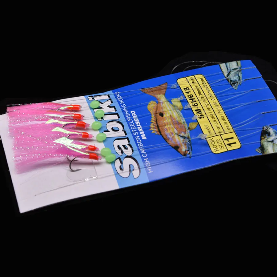 Pesca sabiki samodur, anzuelo de caballa de pesca, anzuelos de aparejo sabiki, señuelo de pesca, anzuelo de cebo, accesorios de aparejos - imagen 5