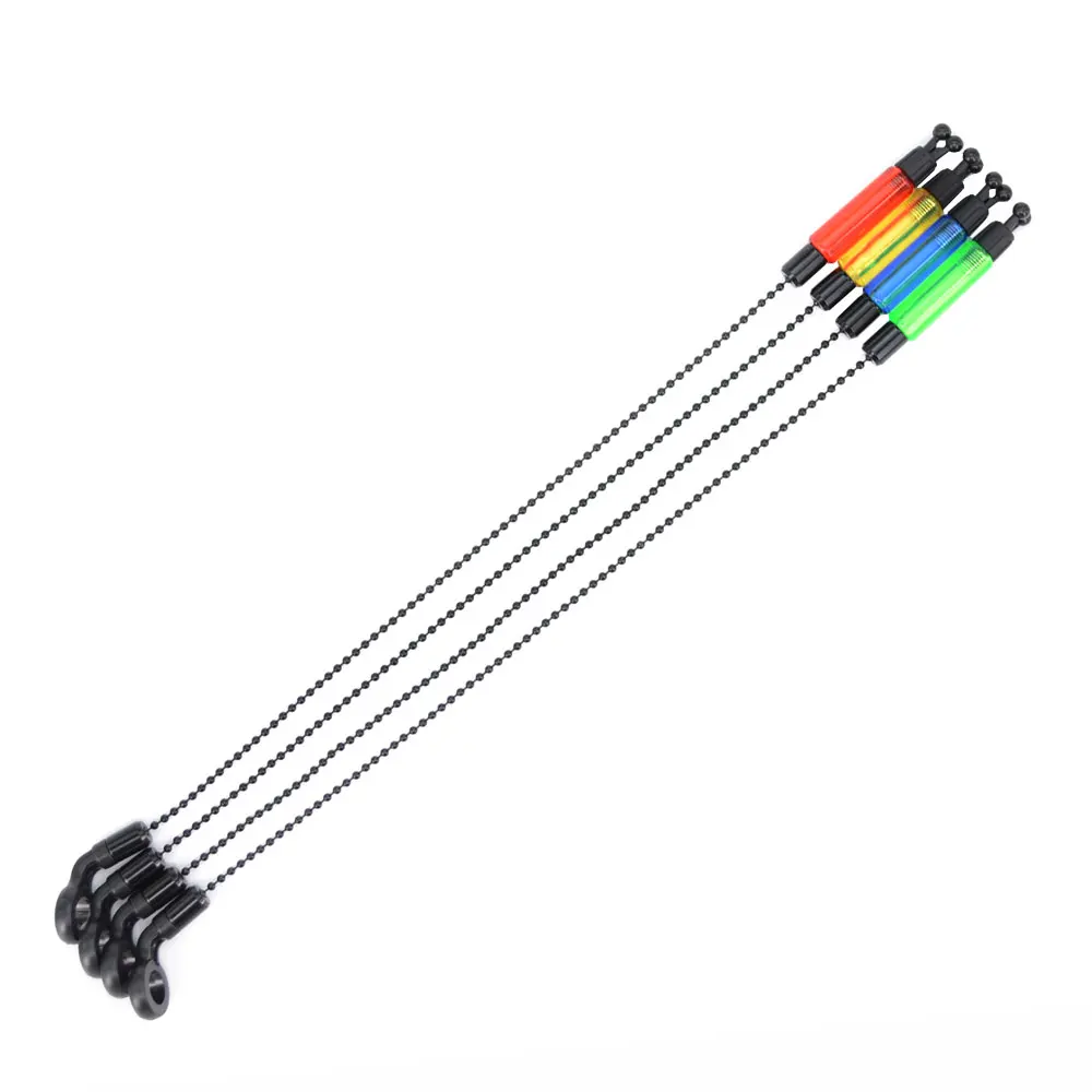 Hirisi-perchas para pesca de carpa, bobinas, indicadores de Swingers, alarma de pesca, cadena de acero Swinger, alarma de mordedura de 4 colores, herramientas de pesca - imagen 2
