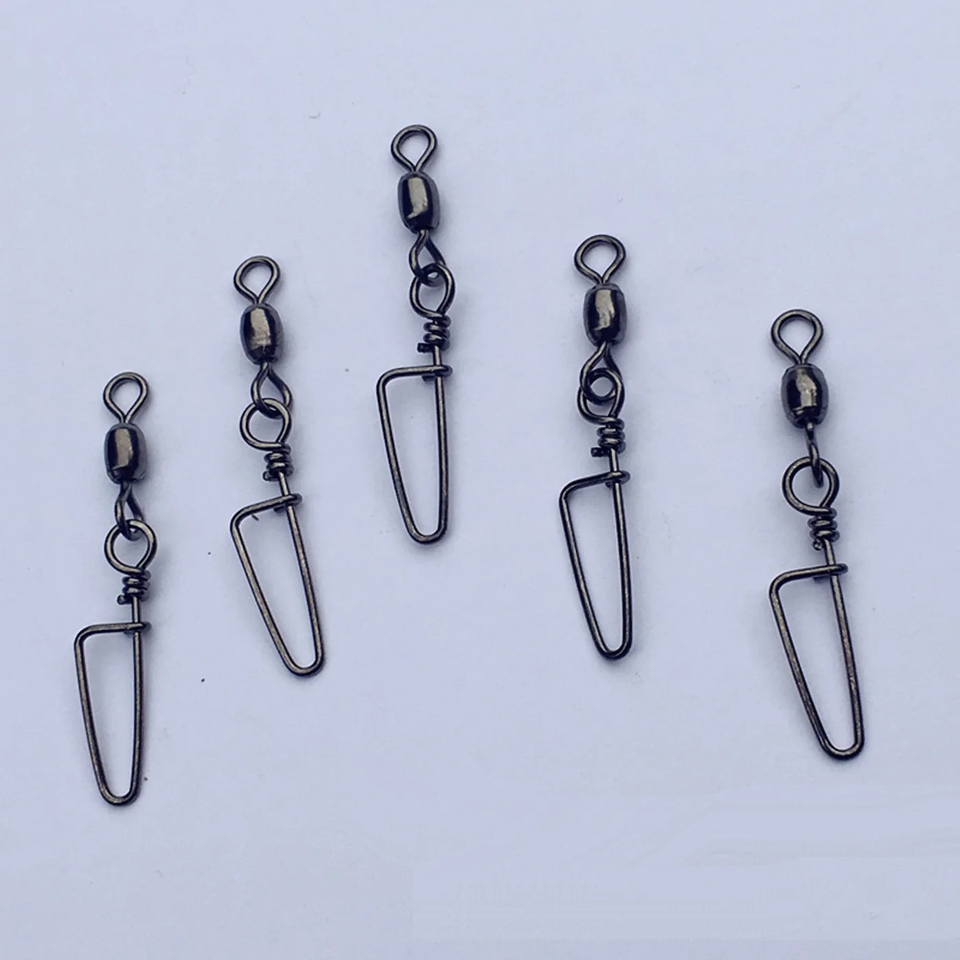 10 unids/lote conector de pesca Pin giratorio curvo conector giratorio de pesca accesorios de aparejos de pesca con anzuelo a presión