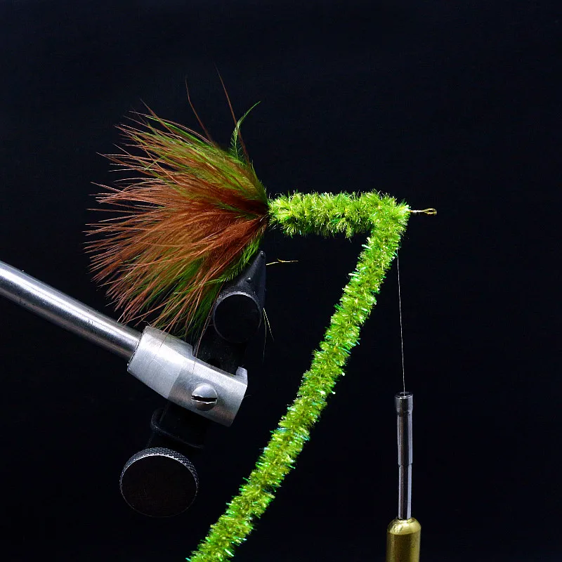 Tarjeta de 5 yardas, hilo de chenilla con dobladillo de hielo para atado de moscas de bugger de lana, 5 colores surtidos, moscas de lubina de chenilla brillantes, materiales para atar moscas - imagen 2