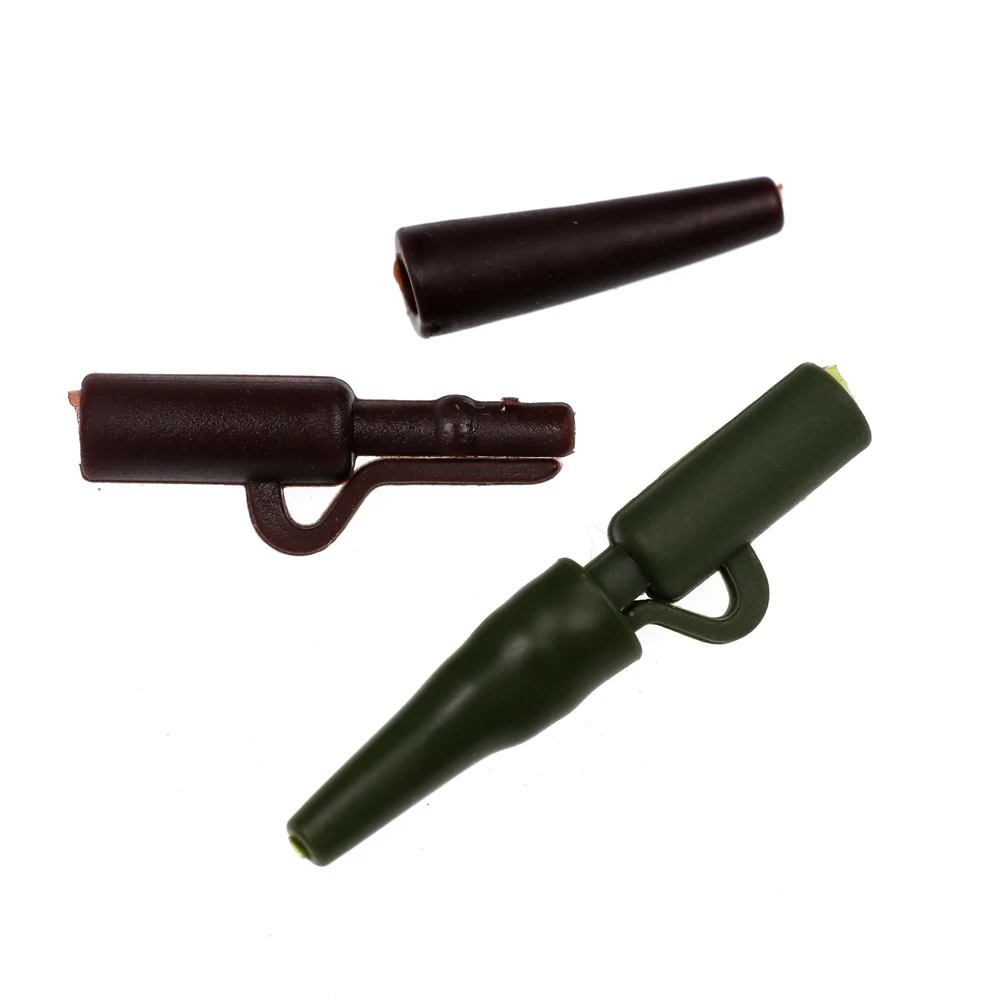 [20 Juegos] Wifreo Carp Fishing Leader Clips con gomas traseras Color negro verde marrón Terminal Tackle - imagen 4