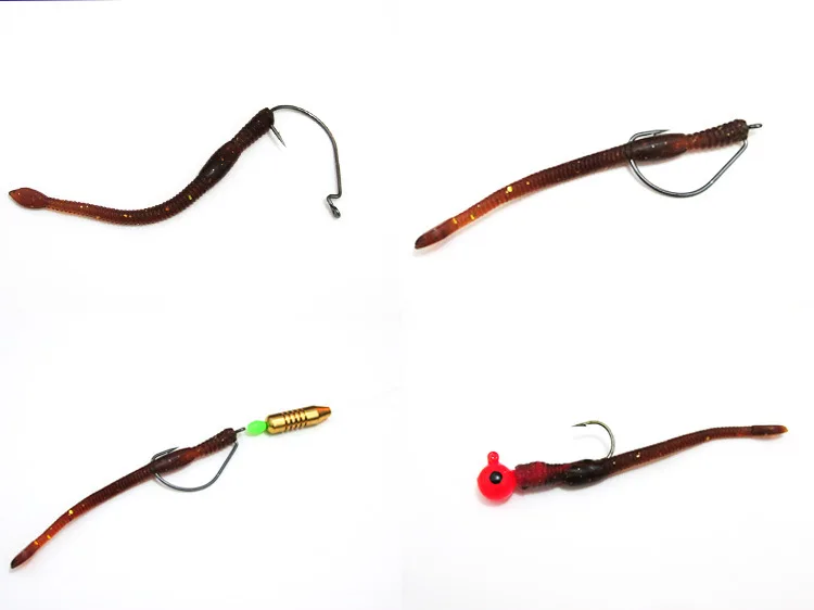 Señuelo blando de pesca, cebo de 7,5 cm, gusano Artificial, lombriz de tierra, señuelos brillantes, aparejos de Texas, lote de 15 piezas en oferta - imagen 3