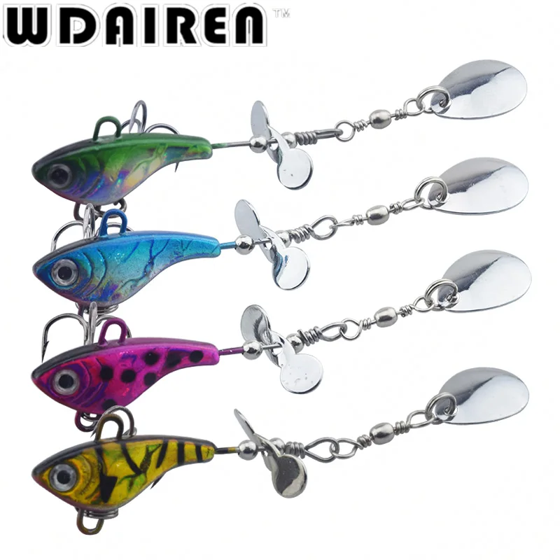 WDAIREN-Cebo duro de Metal giratorio, cuchara de 11,5g, VIB, anzuelo triple, perca, Señuelos de Pesca, aparejos de cebo duro con vibración, WD-025 - imagen 2