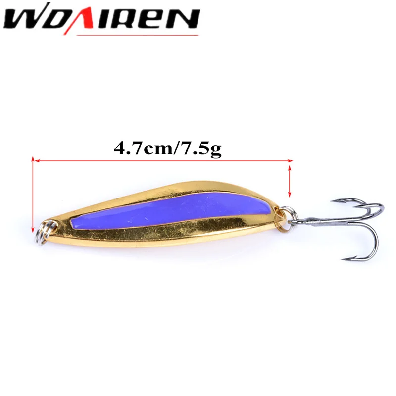 Señuelos de Pesca Wobbler, cebos giratorios, cucharas de 7,5g, lubina Artificial, lentejuelas duras, anzuelos de Metal y acero, 1 unidad - imagen 2