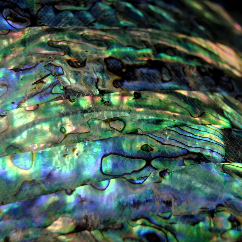 Wifreo hoja de chapa adhesiva mejorada recubierta de azul Paua, señuelo de pescado abulón con incrustaciones de concha, plantilla para curricán, decoración de edificios, 24x14cm - imagen 5