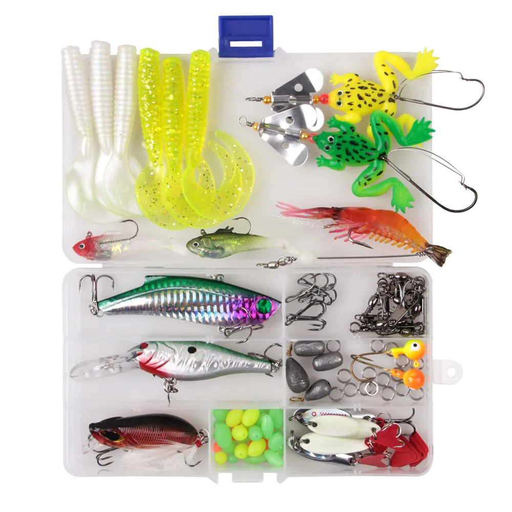 Juego de Señuelos de Pesca de 84 piezas, cebo duro de metal, gusano, gusanos blandos, cebo Artificial para equipo de Pesca - imagen 5